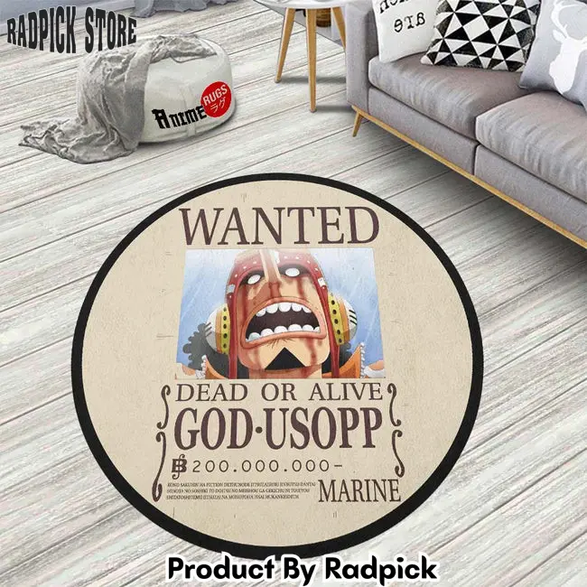 Usopp round rug custom one piece anime circle carpet  rp0002376